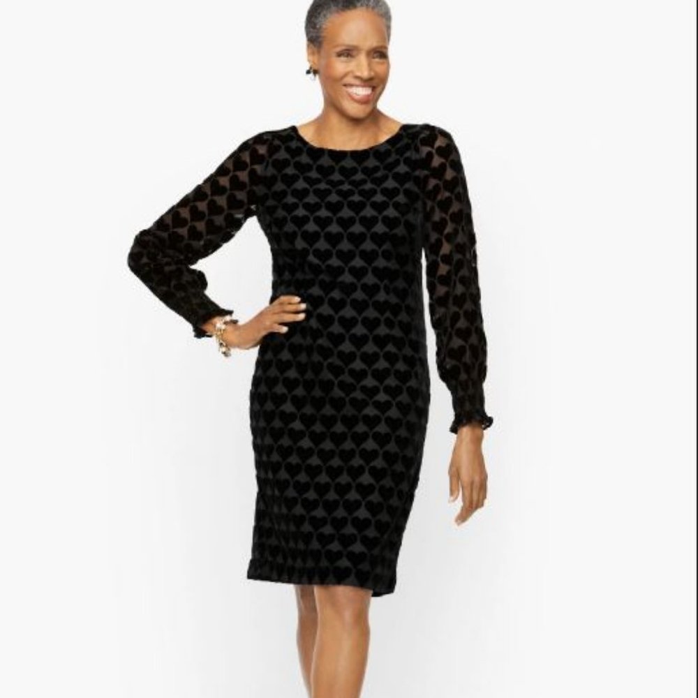 Talbots 14 velvet heart a-line dress